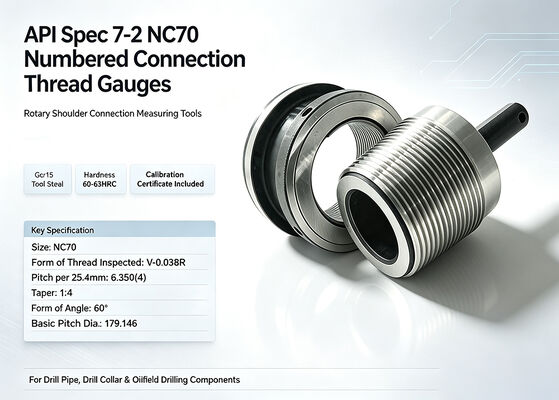API NC70 Working Thread Ring and Plug Gauge with GCr15 Tool Steel for High Wear-Resistance