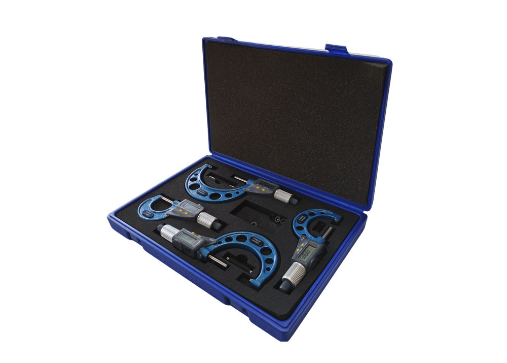 Set of 0-100mm Double Display Digital Outside Micrometer with IP54 Protection Degree