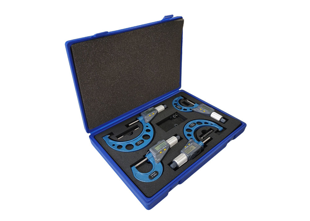 Set of 0-100mm Double Display Digital Outside Micrometer with IP54 Protection Degree