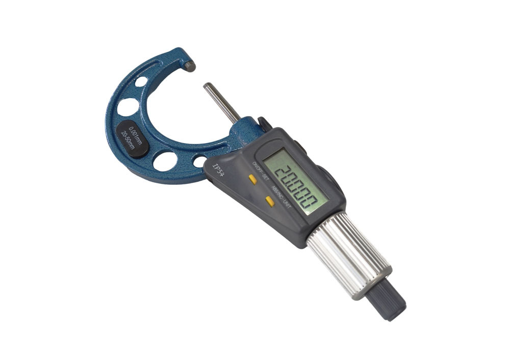 20-50mm Digital Outside Micrometer with Double Display for Left or Right Had Using