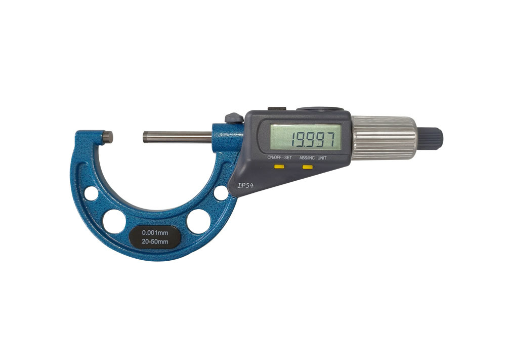 20-50mm Digital Outside Micrometer with Double Display for Left or Right Had Using