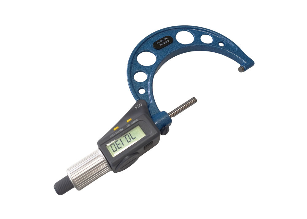 70-100mm Double Display Digital Micrometer with Carbide Measuring Face for Precise Measurement
