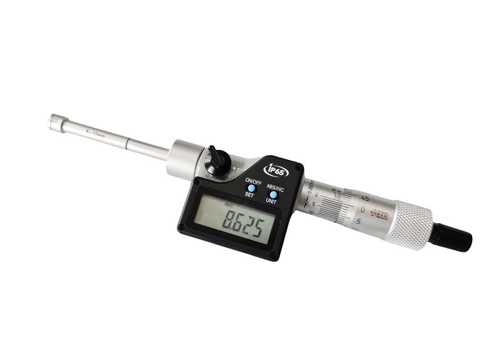 IP65 Electronic Three Point Internal Micrometer Precision Bore Gauge 100mm Extension Rods