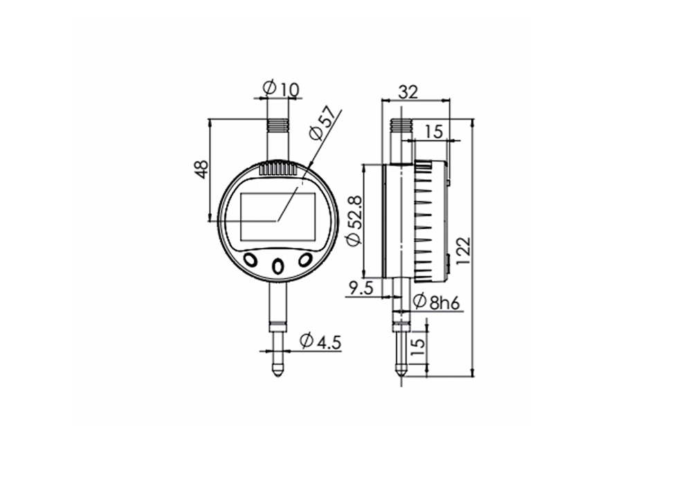 0-12.7mm/0-0.5″ Electronic Digital Indicator with Data Output