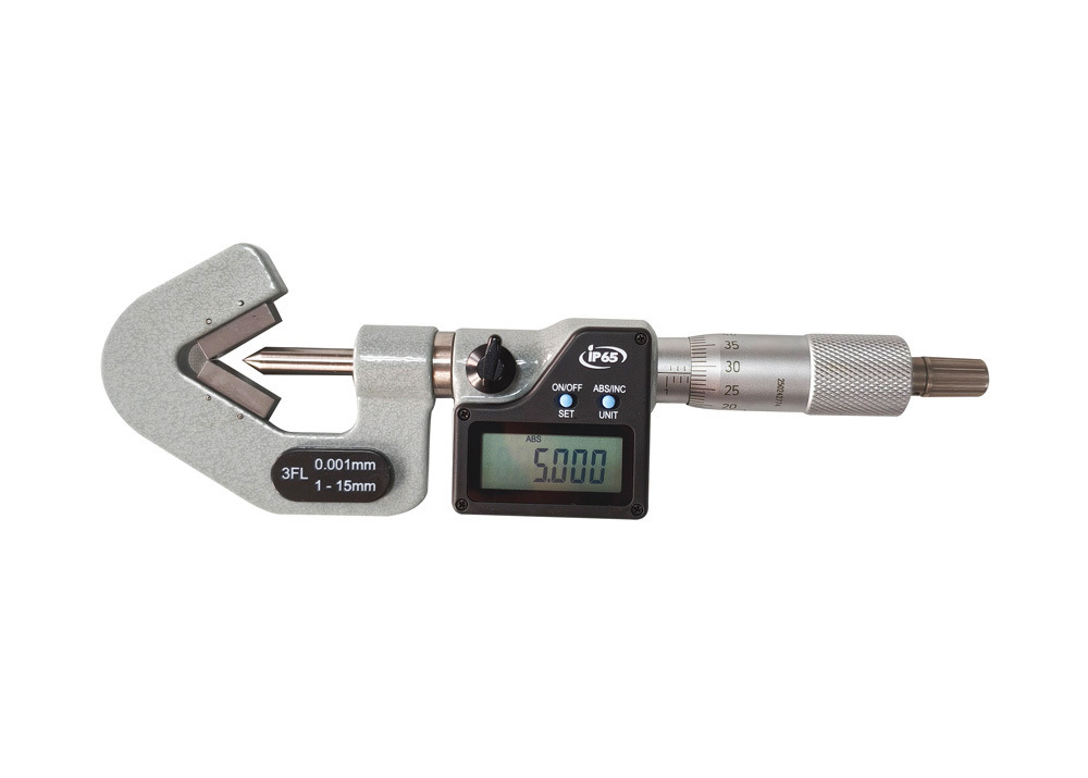 IP65 Electronic Digital V-anvils Micrometer with Large LCD Display for Efficient Measurement
