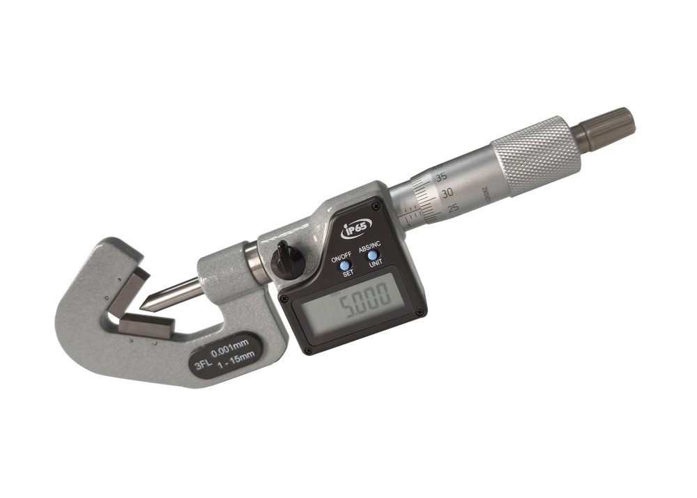 IP65 Electronic Digital V-anvils Micrometer with Large LCD Display for Efficient Measurement