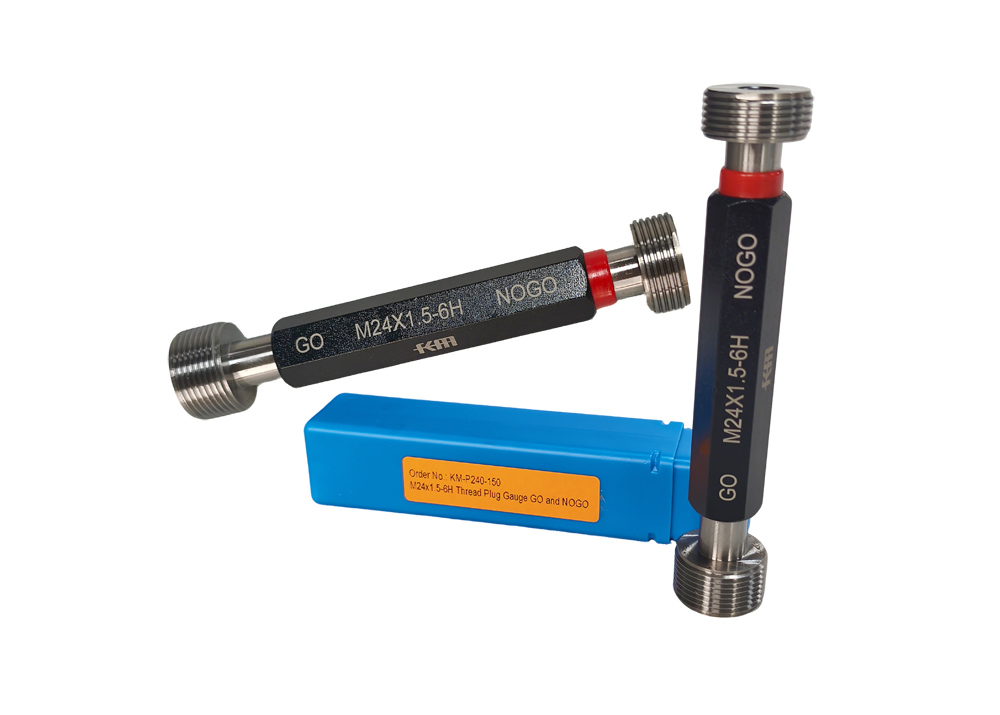 Precision Thread Plug Gauge GO and NOGO Set Hardened Steel Quality Control