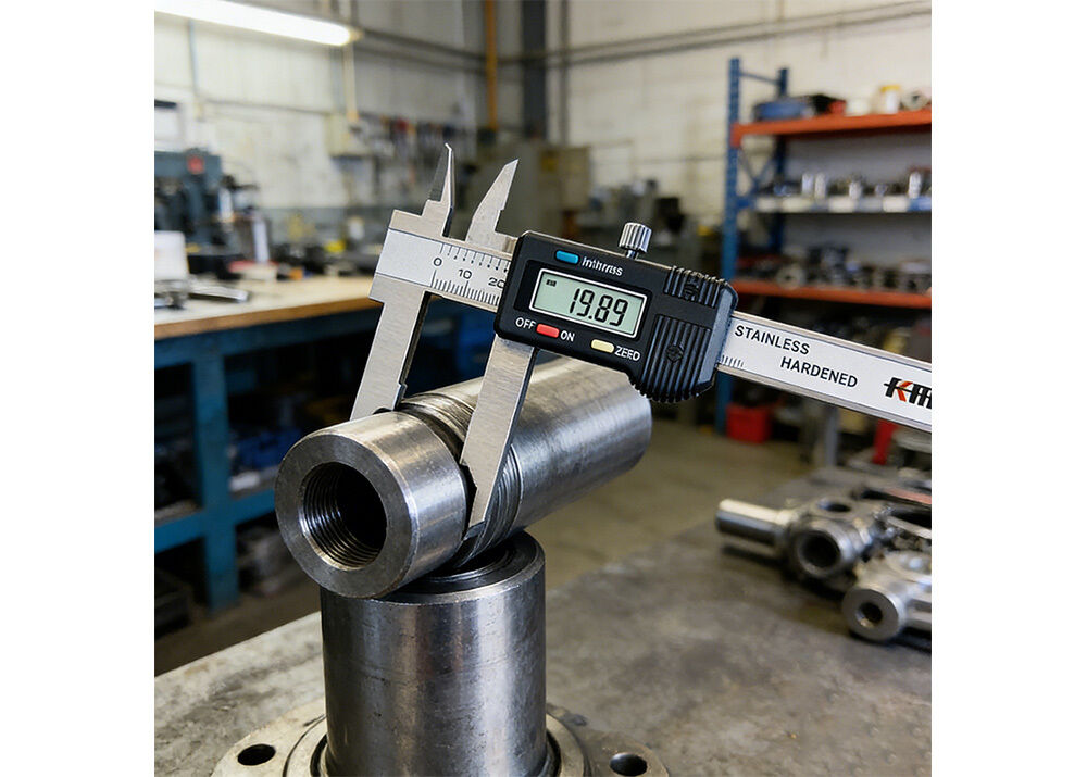 24-150mm/0.94-6'' Digital Internal Groove Caliper with Cylindrical Contact Point for Precise Inner Groove