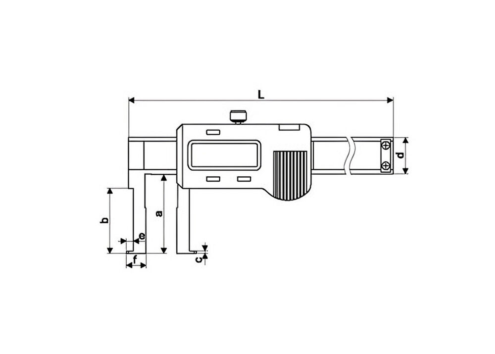 25-200mm/1-8" Flat Tip Inside Groove Digital Vernier Caliper Stainless Steel Industrial Gauge